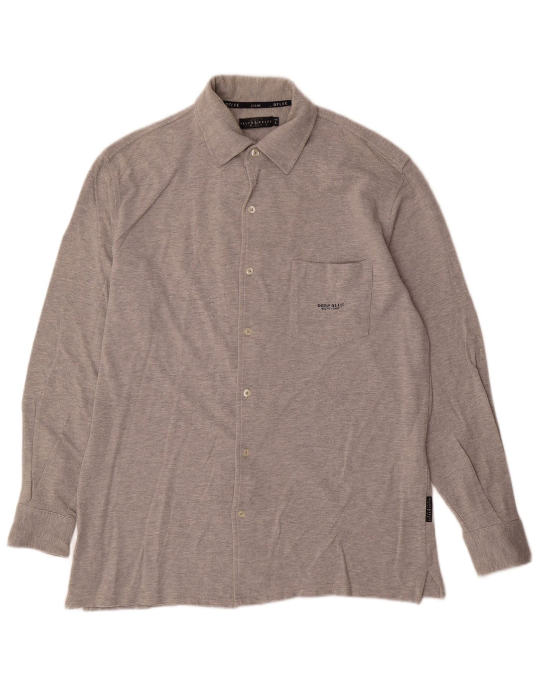 Belfe & Belfe Chemise Homme Large Gris Coton