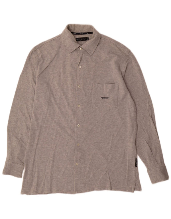 Belfe & Belfe Chemise Homme Large Gris Coton