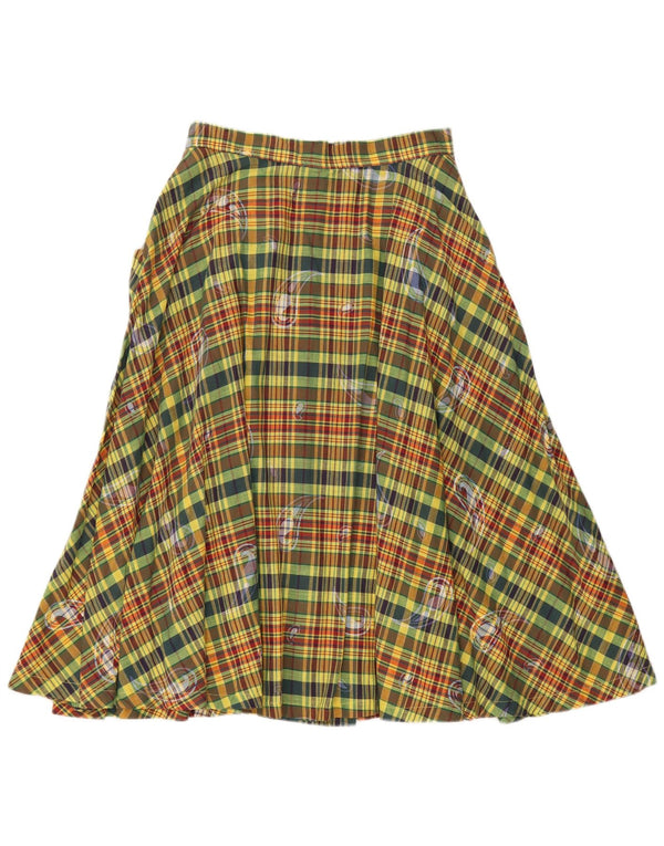 jupe évasée taille haute femme vintage IT 42 Medium W26 Green Check