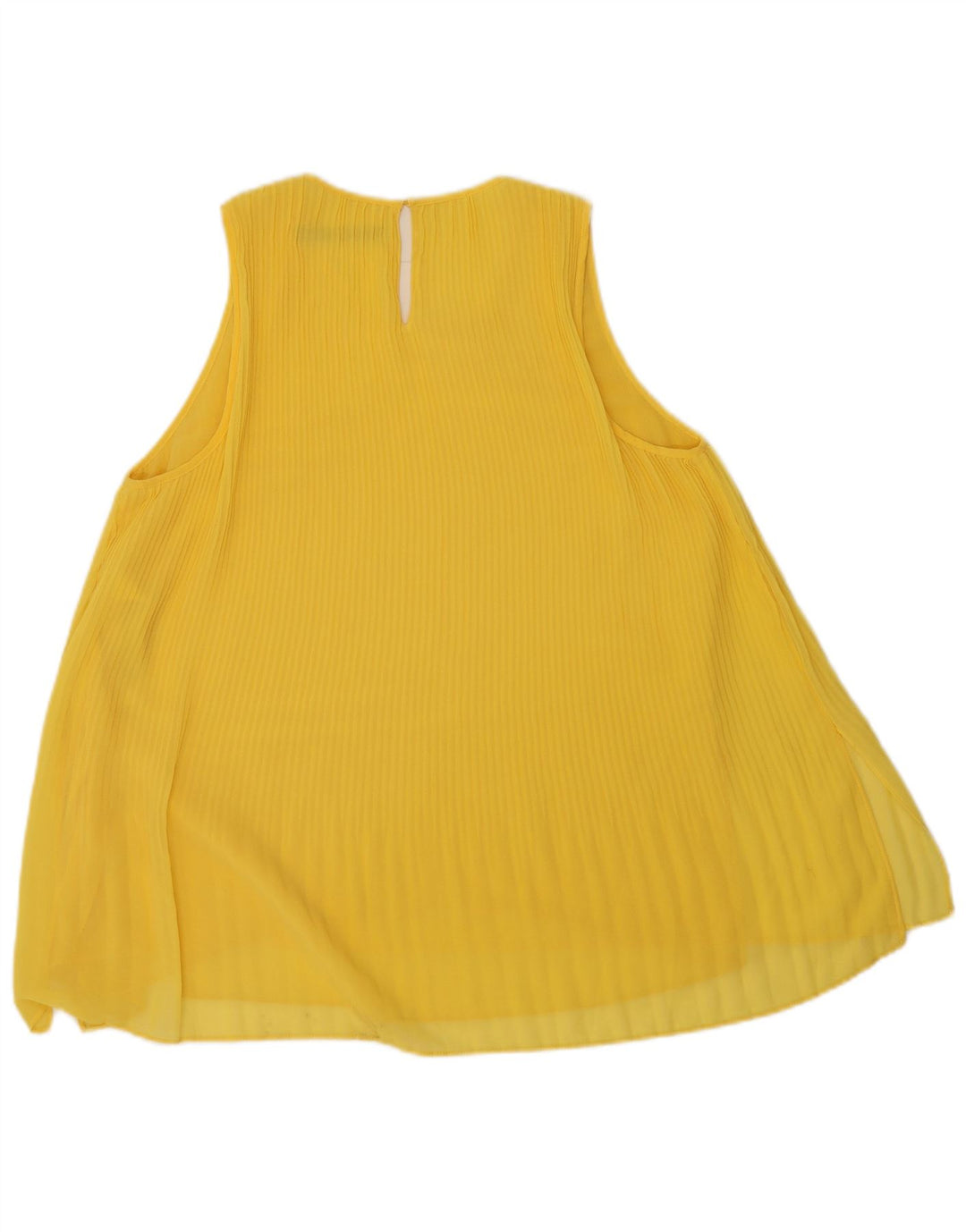 Zara Femme Chemisier sans manches Top UK 16 Large Jaune Polyester