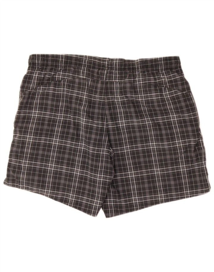 Adidas Short de bain homme gris moyen à carreaux en polyester