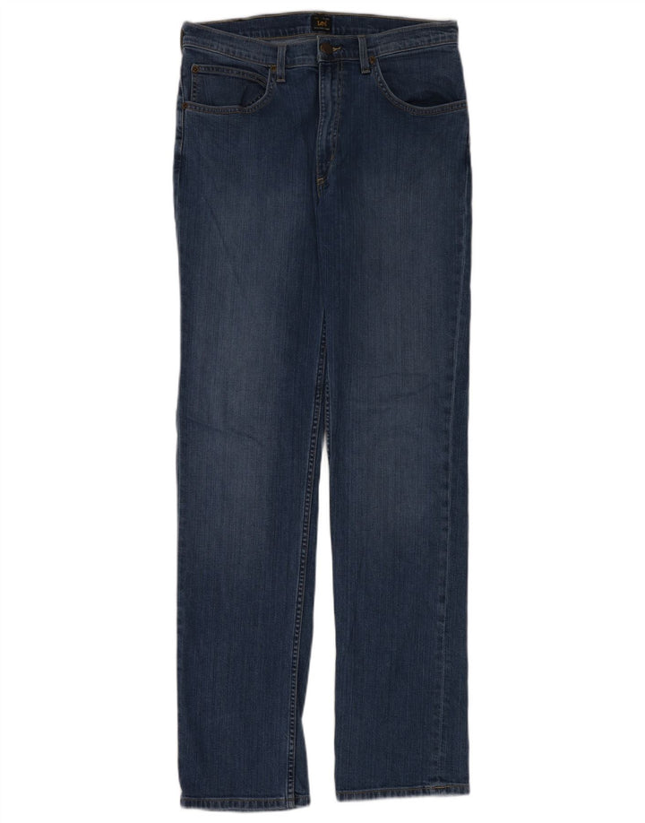 Lee Jean Droit Brooklyn Femme W33 L34 Bleu Coton