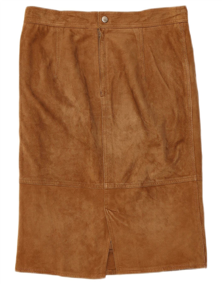 jupe droite en daim femme vintage W30 Beige moyen