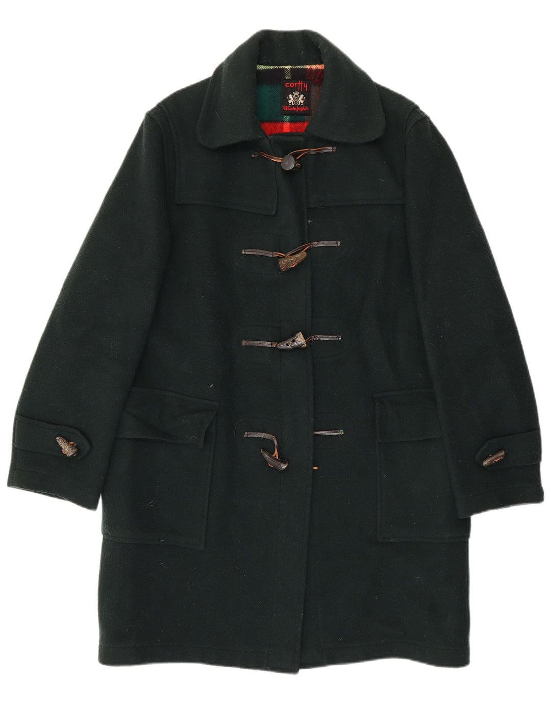 VINTAGE Duffle Coat Femme UK 18 XL Vert