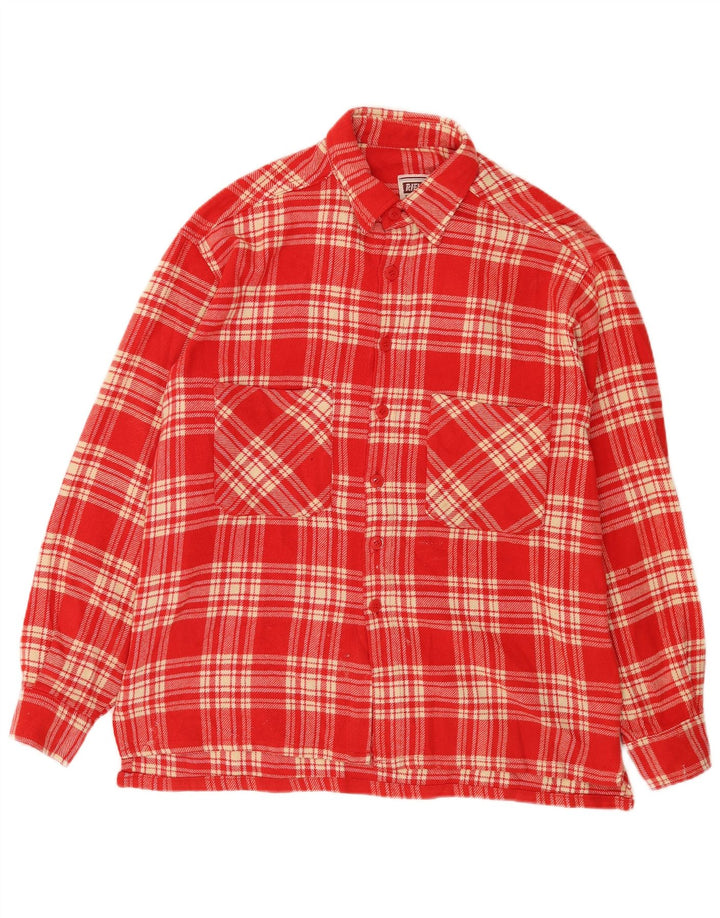 Rifle Chemise surchemise pour homme à carreaux rouges moyens en acrylique