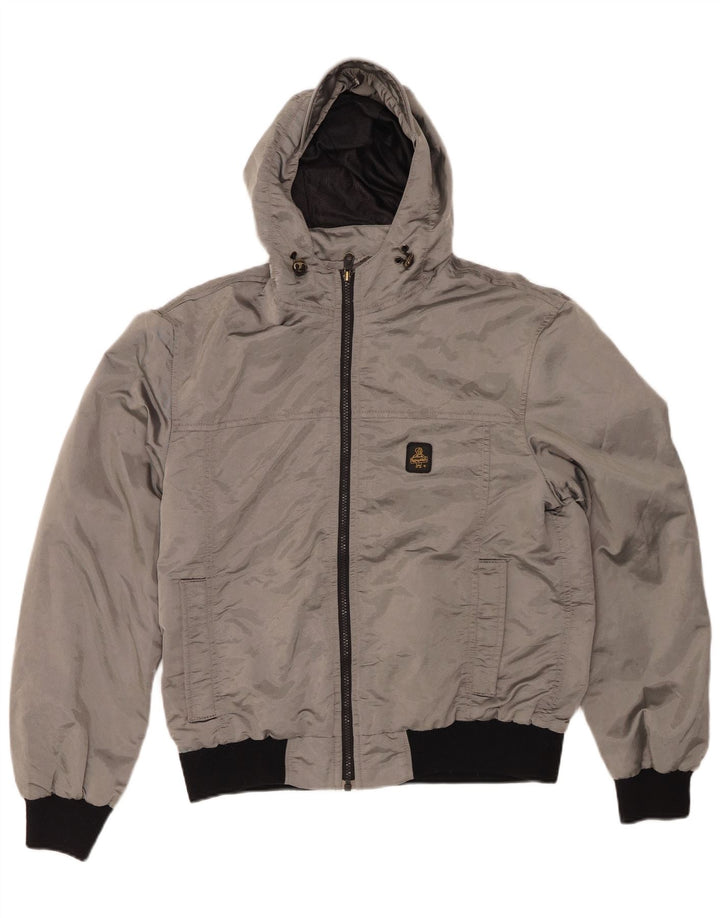 REFRIGIWEAR Veste bomber à capuche pour homme UK 40 Large Gris Polyester