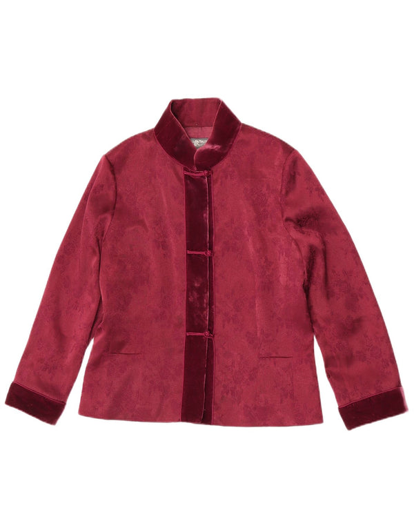 Blunauta Veste blazer surdimensionnée à 3 boutons pour femme IT 38 XS Bordeaux Floral