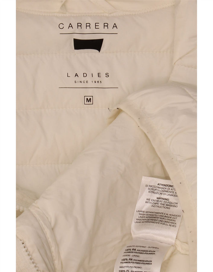 CARRERA Womens Padded Jacket UK 14 Medium White Polyamide