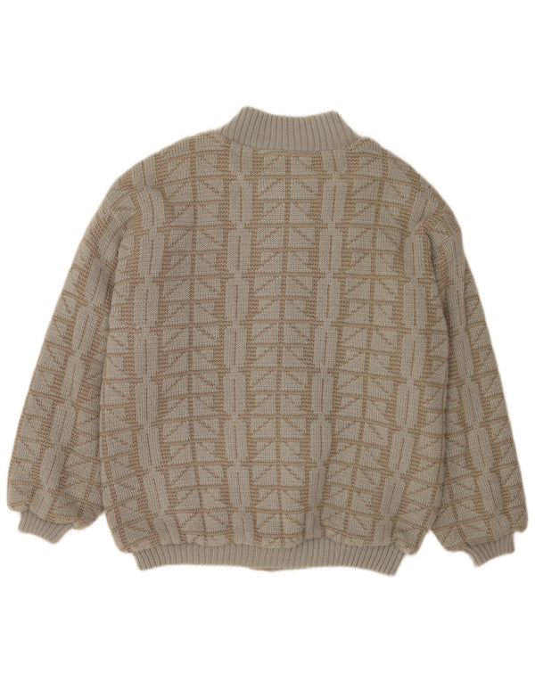 Frank Pepperone Veste bomber en tricot pour homme UK 42 XL Vert géométrique