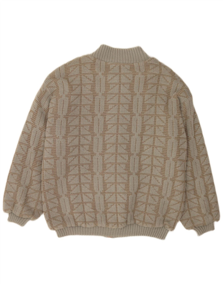 Frank Pepperone Veste bomber en tricot pour homme UK 42 XL Vert géométrique