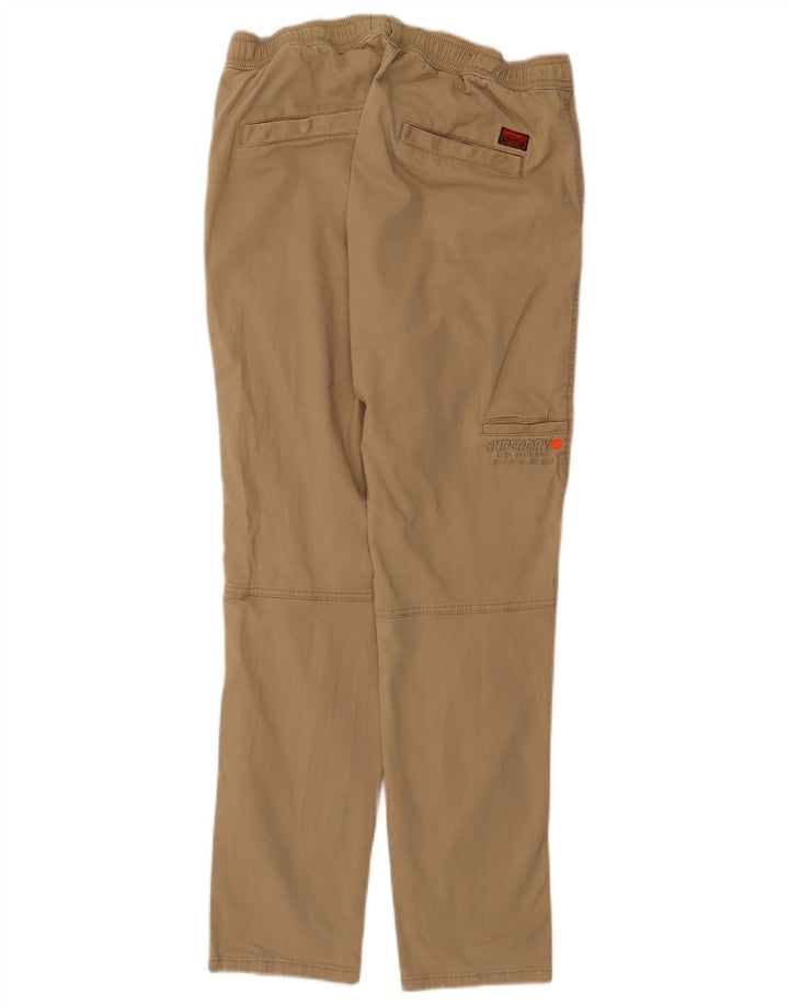 SUPERDRY Pantalon Cargo Droit Homme W32 L29 Beige Coton