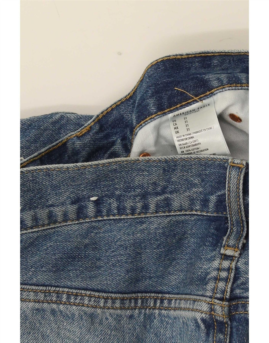 American Eagle Short en jean vieilli W31 pour homme en coton bleu moyen