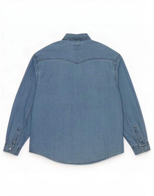 chemise en denim homme vintage grand coton bleu
