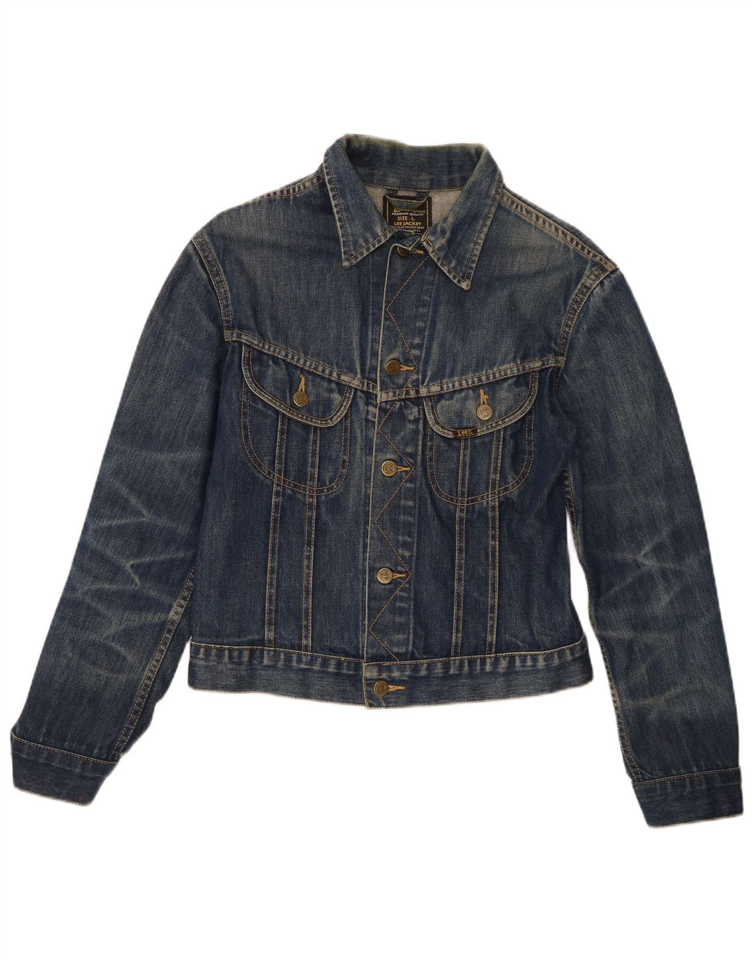 Lee Veste en jean pour femme UK 14 Large Bleu Coton