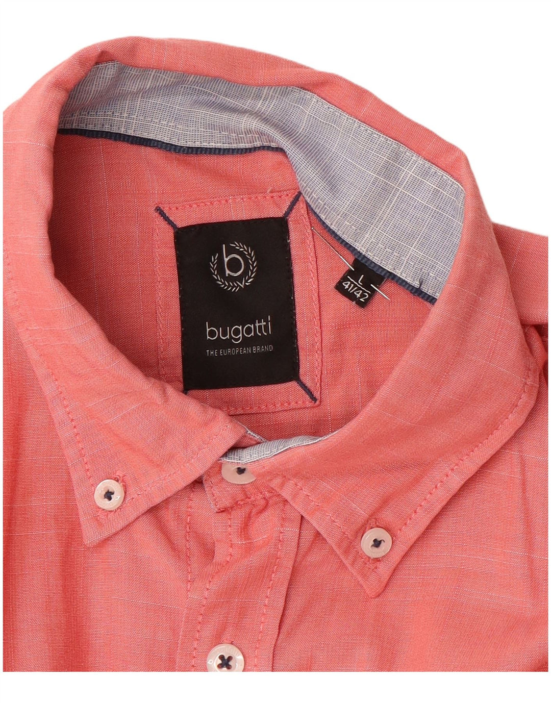 Bugatti Chemise à manches courtes pour homme Taille 41/42 Large Rose