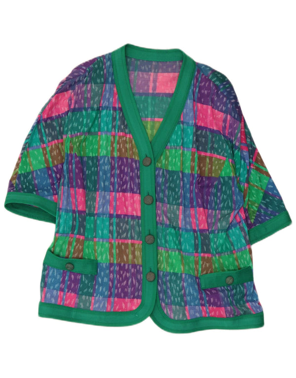 Liola Veste blazer à 4 boutons pour femme UK 16 Grand carreaux multicolores