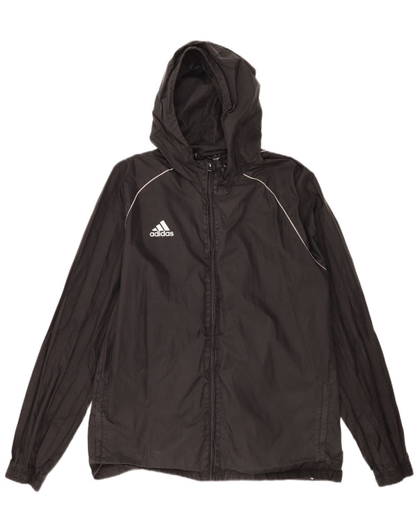 Adidas Veste de pluie à capuche pour homme UK 42 XL Nylon noir