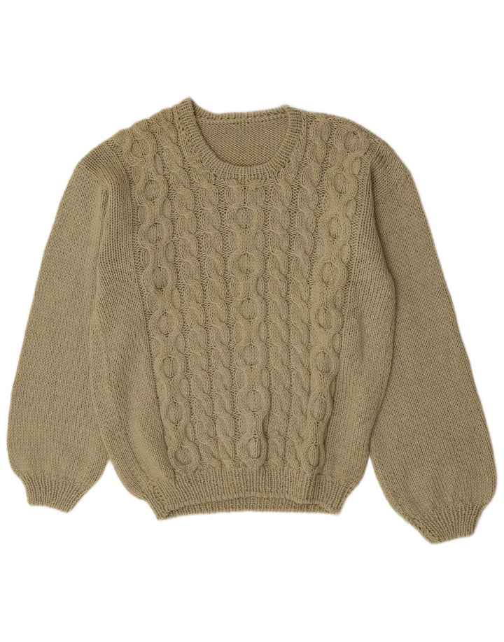 vintage Mens Crew Neck Jumper Pull Grand Vert