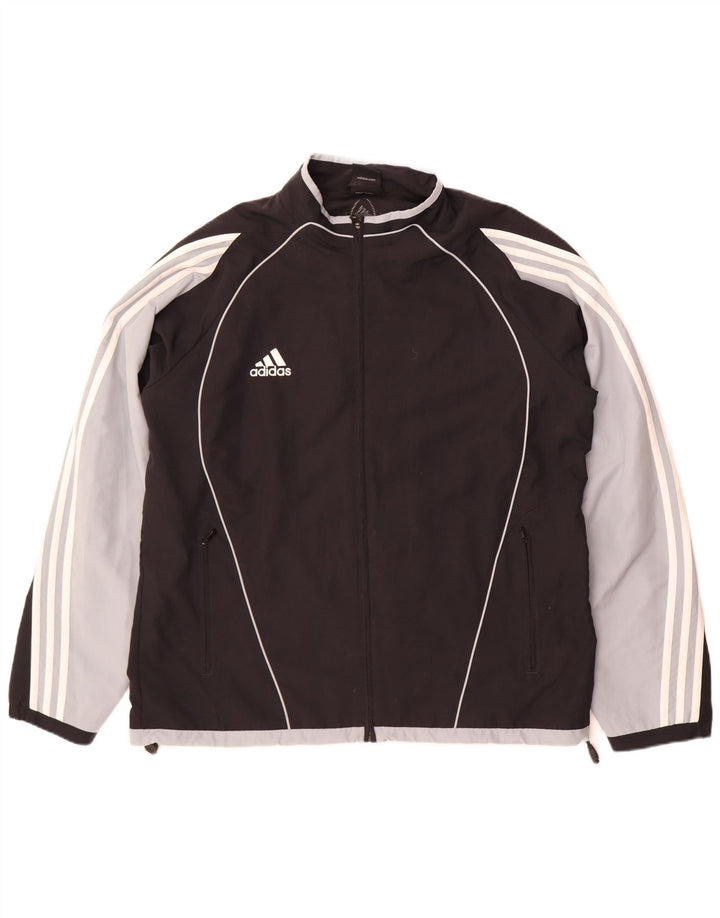 Adidas Veste de survêtement pour homme UK 46/48 XL Noir Colorblock Polyester