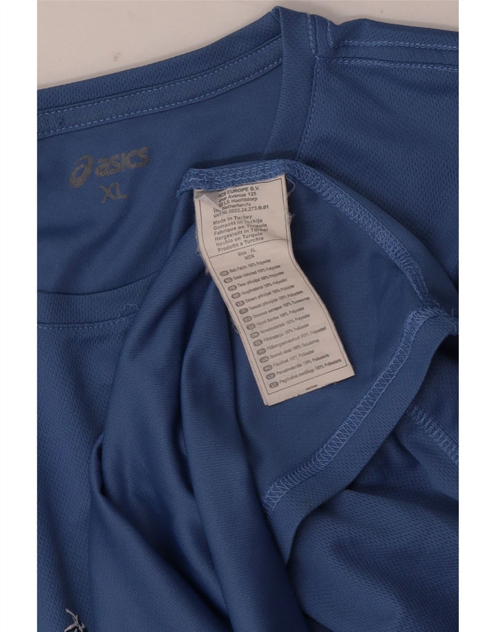 Asics T-Shirt Graphique Homme Top XL Bleu Polyester