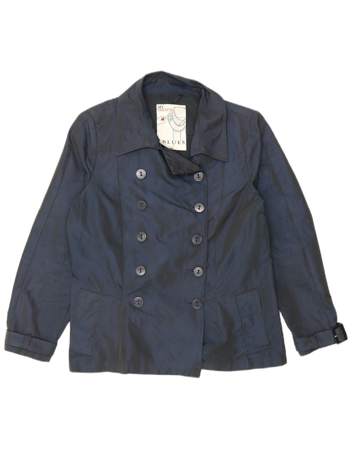 i Blues Caban court à double boutonnage pour femme UK 12 Bleu marine moyen