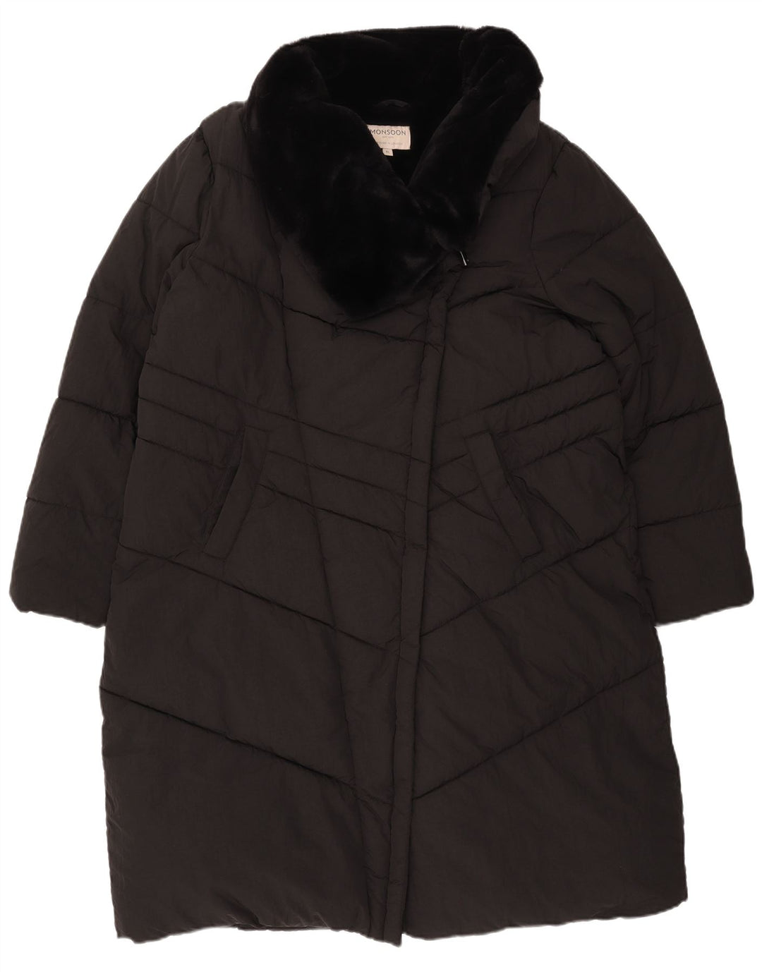 MONSOON Manteau rembourré pour femme UK 18 XL Nylon noir