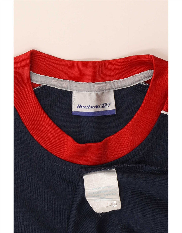 Reebok T-Shirt Homme Haut Petit Bleu Marine Colorblock Polyester