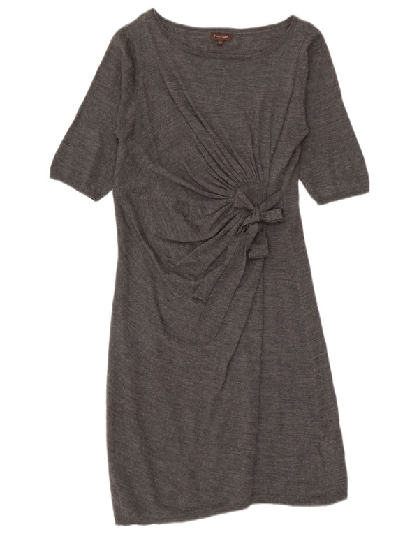 Phase Eight Robe pull à manches courtes avec lien sur le devant pour femme Gris moyen UK 12