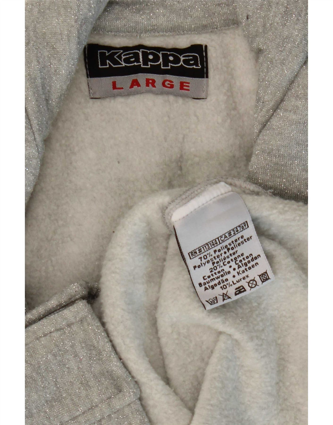 Kappa Veste de survêtement pour femme UK 14 Large Gris Polyester