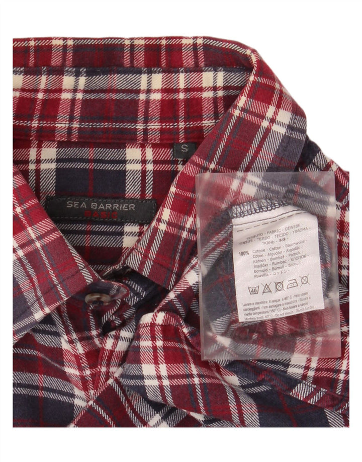 SEA BARRIER Chemise Flanelle Homme Petit Carreau Rouge Coton