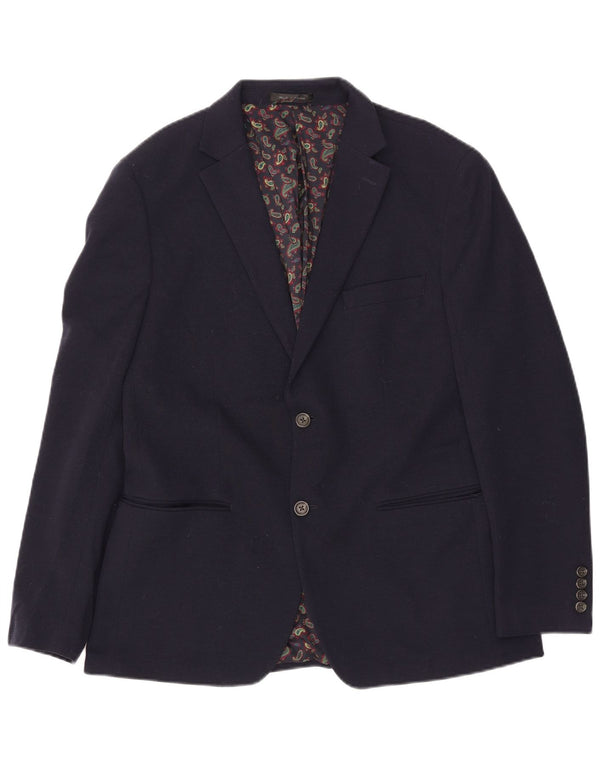 Chaps Mens 2 Button Blazer Jacket UK 42 XL Navy Blue Polyester