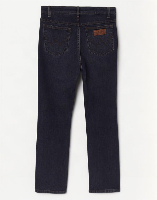 Wrangler Mens Texas Stretch Straight Jeans W33 L30 Navy Blue Cotton