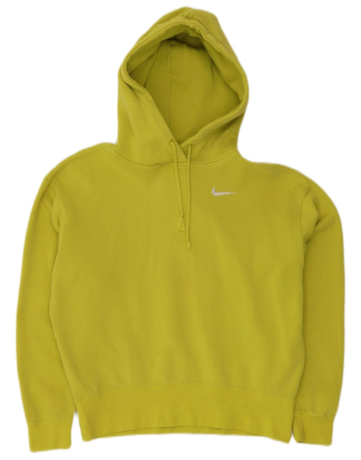 NIKE Pull à capuche surdimensionné pour femme UK 6 XS Jaune Coton