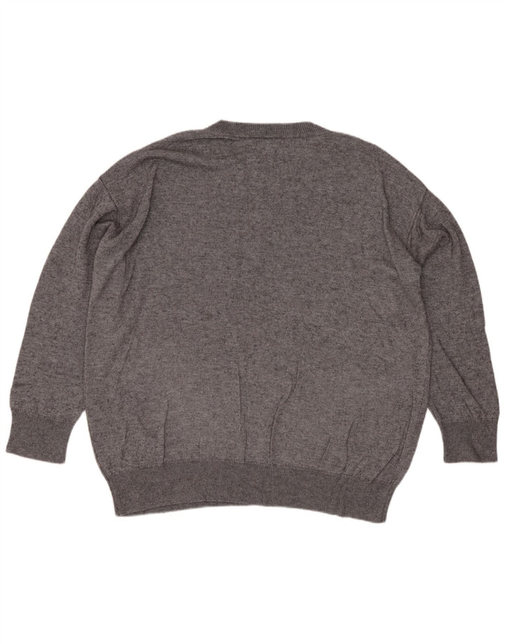 Massimo Dutti Pull ample à col rond pour homme Gris Viscose