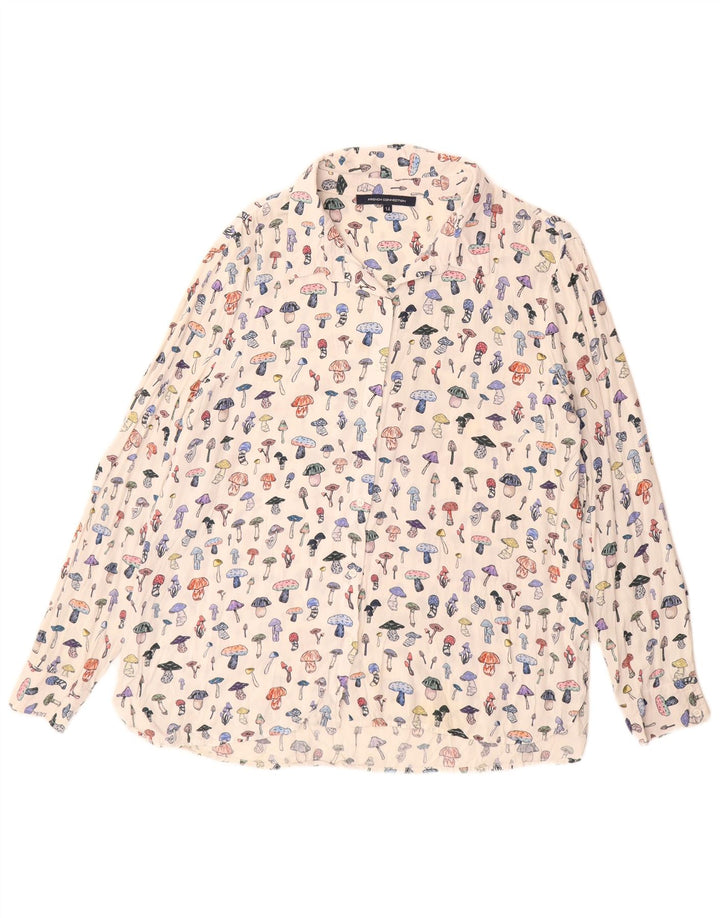 French Connection Chemisier à motif abstrait pour femme UK 14 Large Blanc