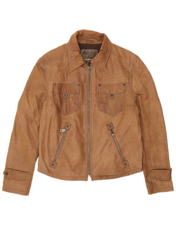 VINTAGE Veste en cuir homme IT 50 Large Marron