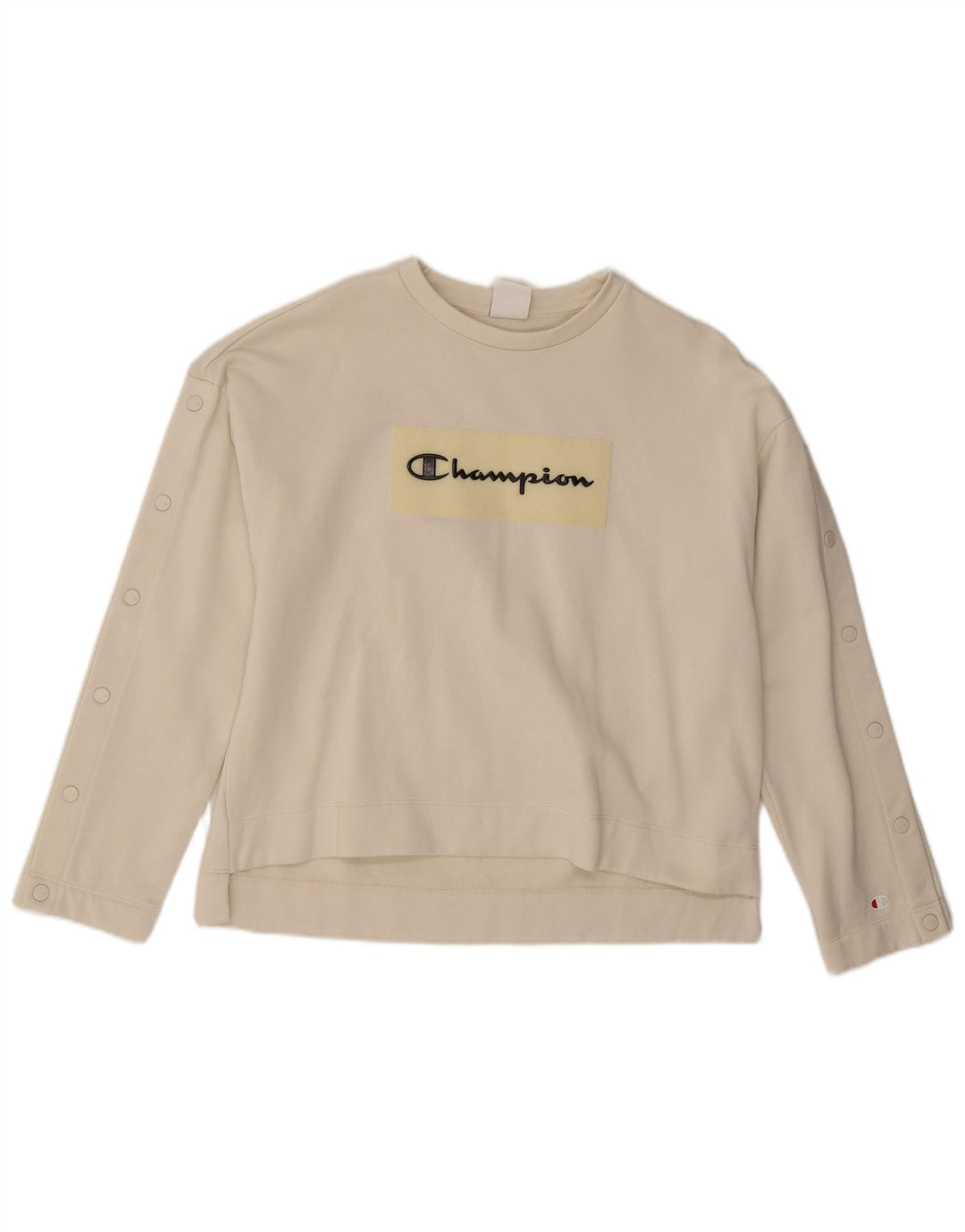Champion Sweat-shirt surdimensionné graphique pour femme UK 10 Petit Blanc