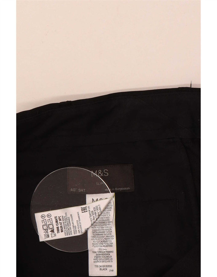 Marks & Spencer Pantalon Chino Slim Homme W40 L29 Noir Polyester