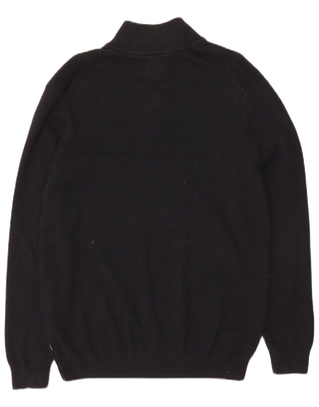 Superdry Pull à col zippé pour homme en coton noir Large