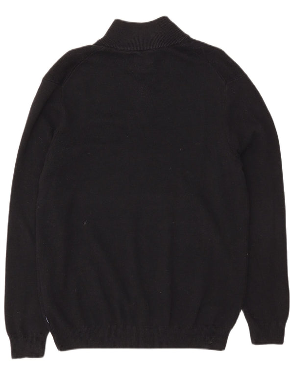 Superdry Pull à col zippé pour homme en coton noir Large