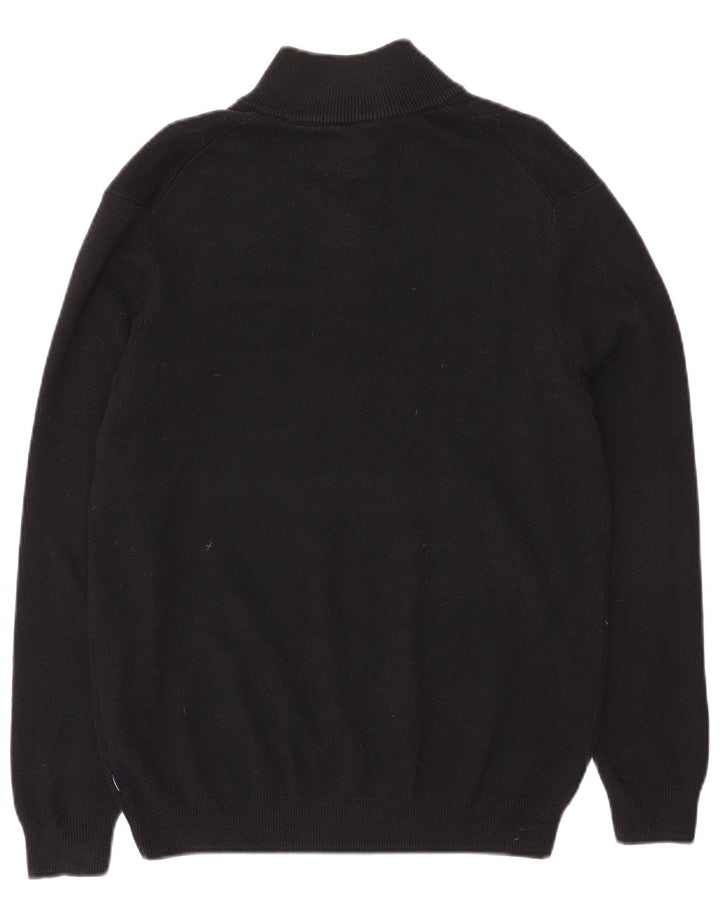 Superdry Pull à col zippé pour homme en coton noir Large