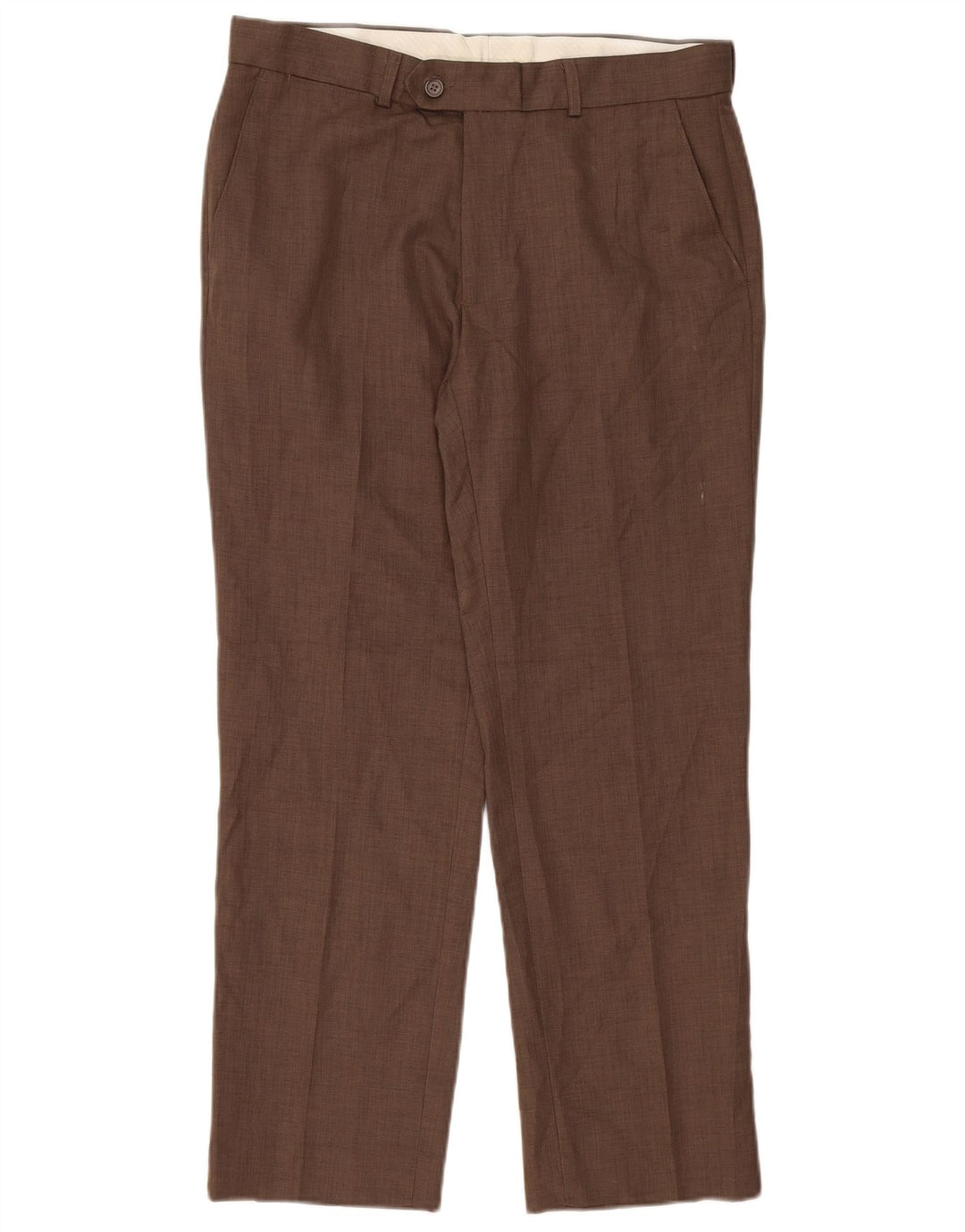 James Pringle Pantalon de Costume Droit Homme W34 L29 Marron Polyester