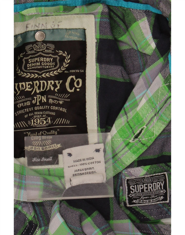 SUPERDRY Chemise Flanelle Homme Petit Carreau Vert Coton