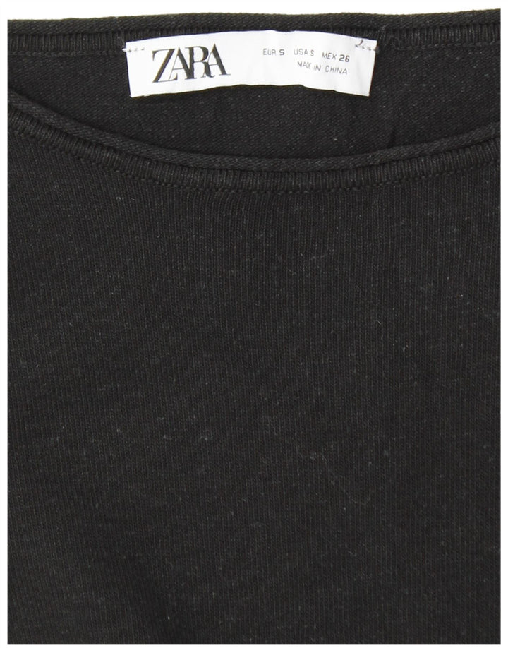 ZARA Robe pull à manches longues pour femme UK 10 Small Noir