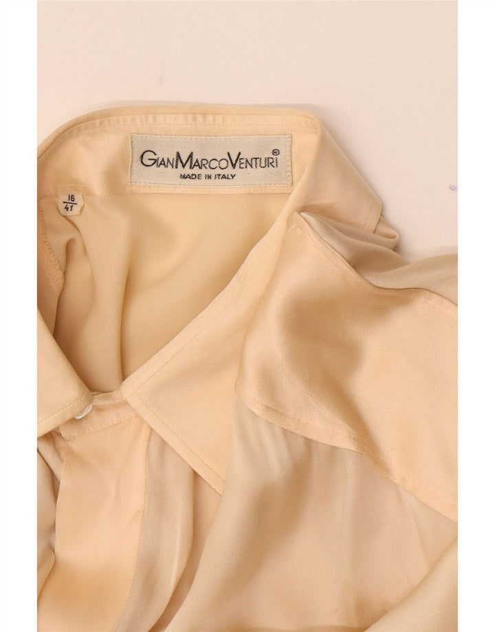 Gian Marco Venturi Chemise militaire pour homme Taille 16 41 Grand Beige