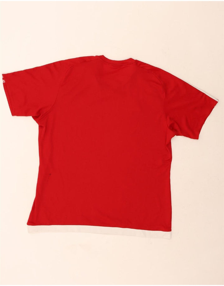 ADIDAS Mens Climalite T-Shirt Top XL Red Polyester Vintage Adidas and Second-Hand Adidas from Messina Hembry 