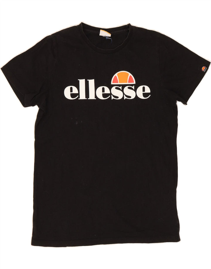 ELLESSE Mens Graphic T-Shirt Top Small Black Cotton Vintage Ellesse and Second-Hand Ellesse from Messina Hembry 