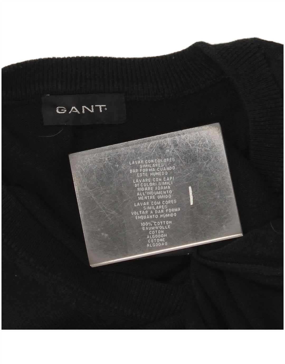 GANT Pull col V Homme Bleu Marine Moyen Coton