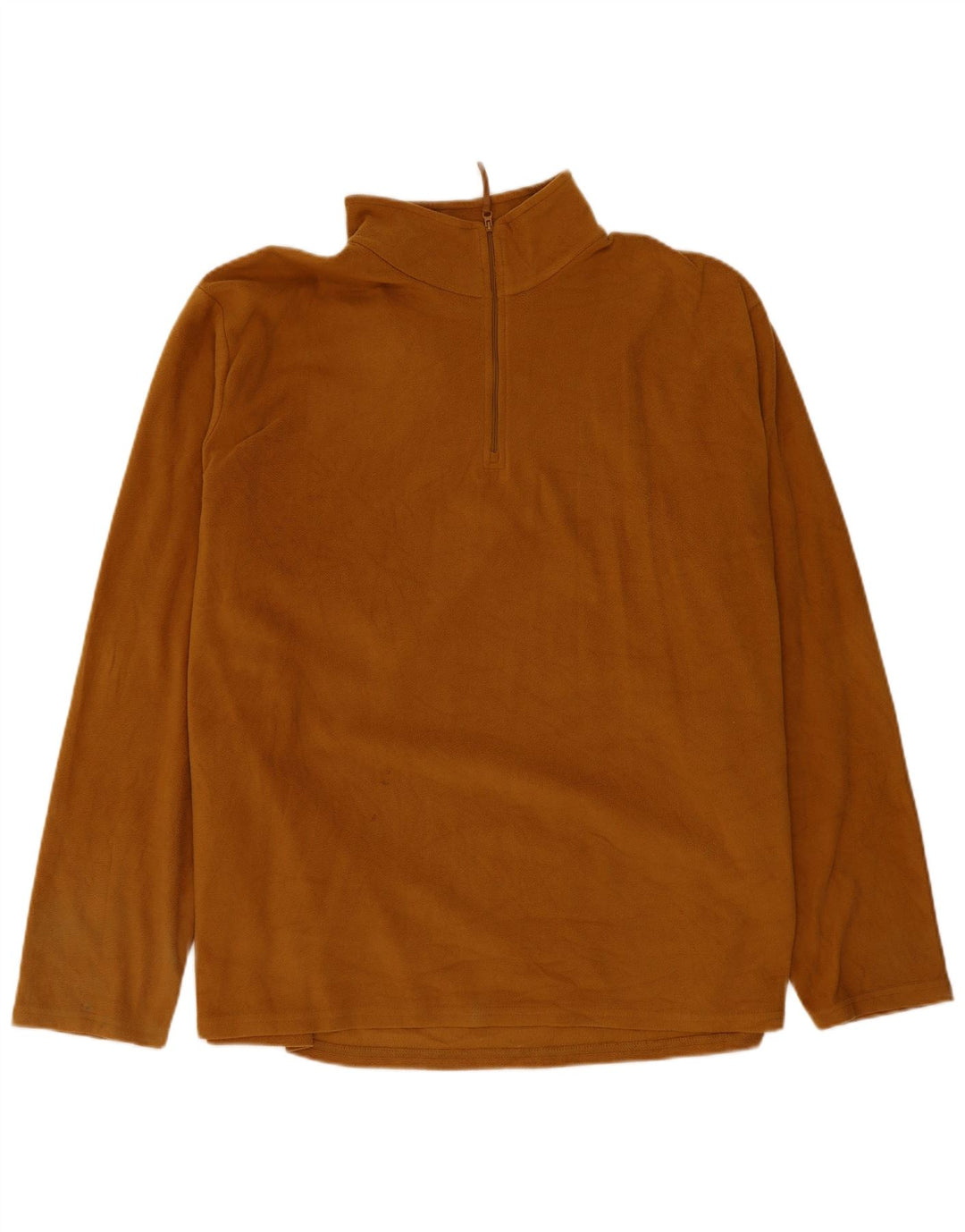MOUNTAIN WAREHOUSE Mens Zip Neck Fleece Jumper 3XL Brown Polyester