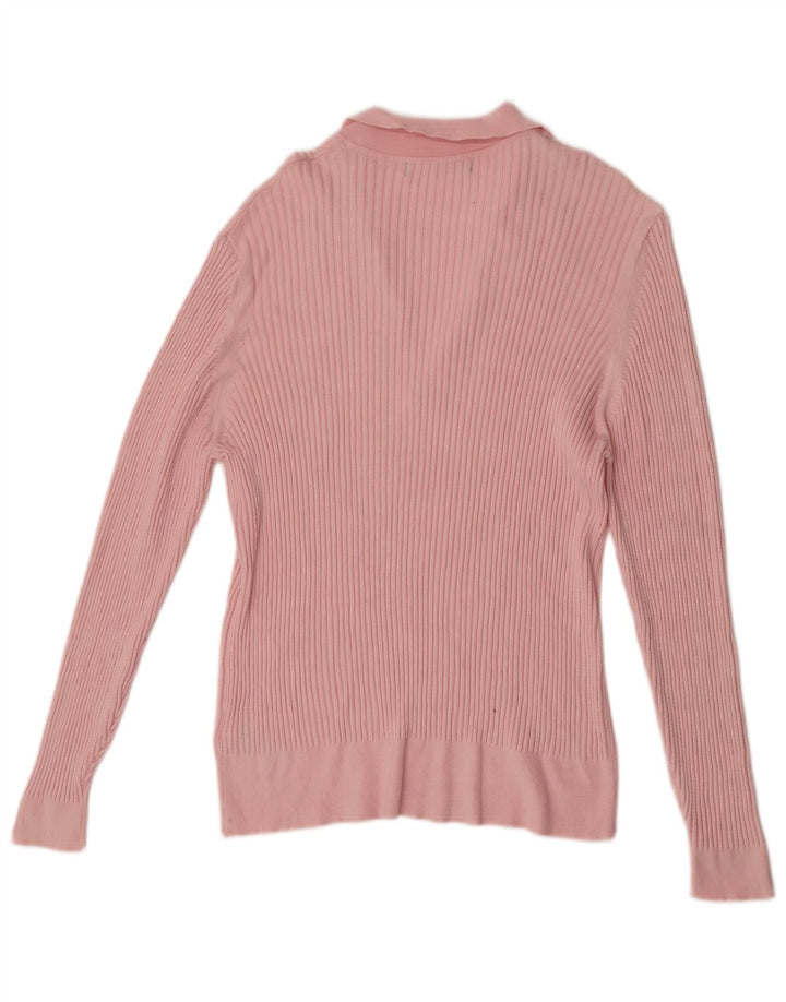 Marks & Spencer Pull à col polo pour femme Rose moyen UK 14